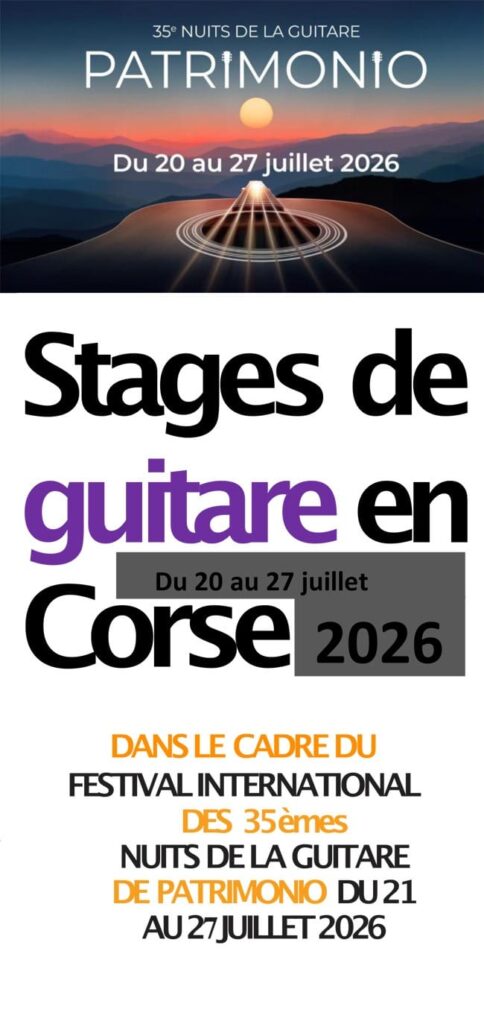 Séance de cours pendant les stages de guitare du festival